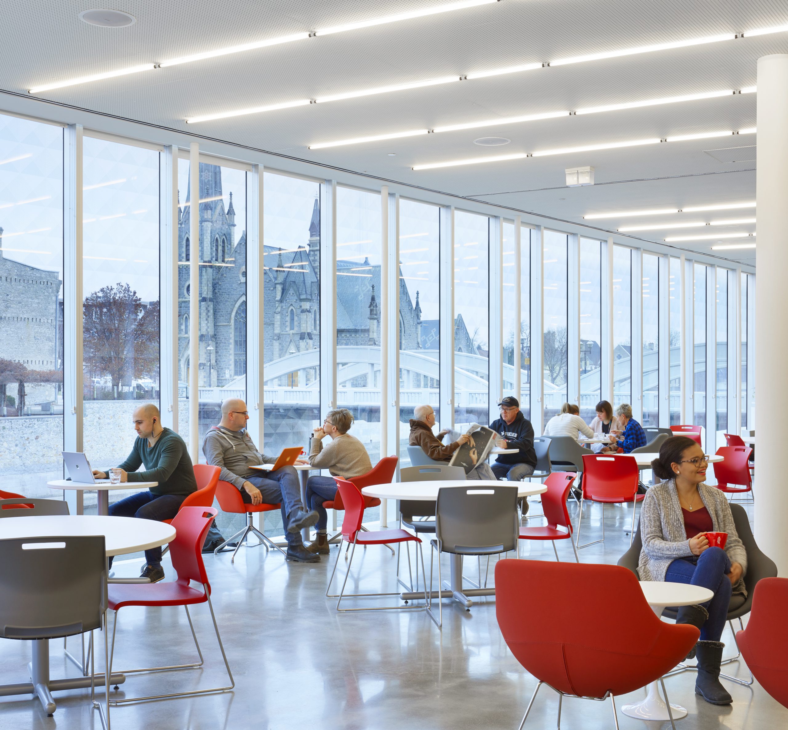 The Idea Exchange Old Post Office, Ontario, Canada <br>
Design: RDH Architects / Photograph: Tom Arban